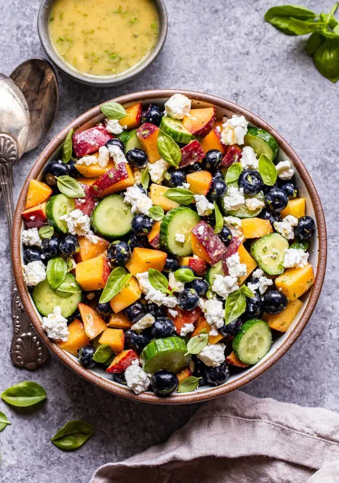 Blueberry Peach Feta Salad 