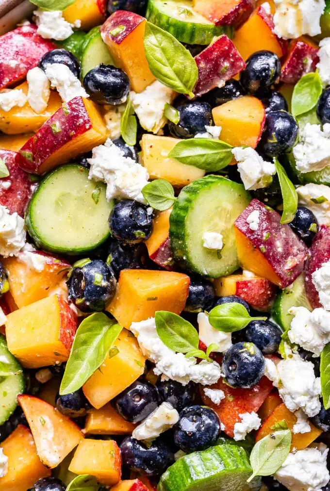 Blue peach feta salad 